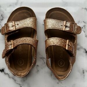 Cat & Jack Glittery Gold Kids Sandals